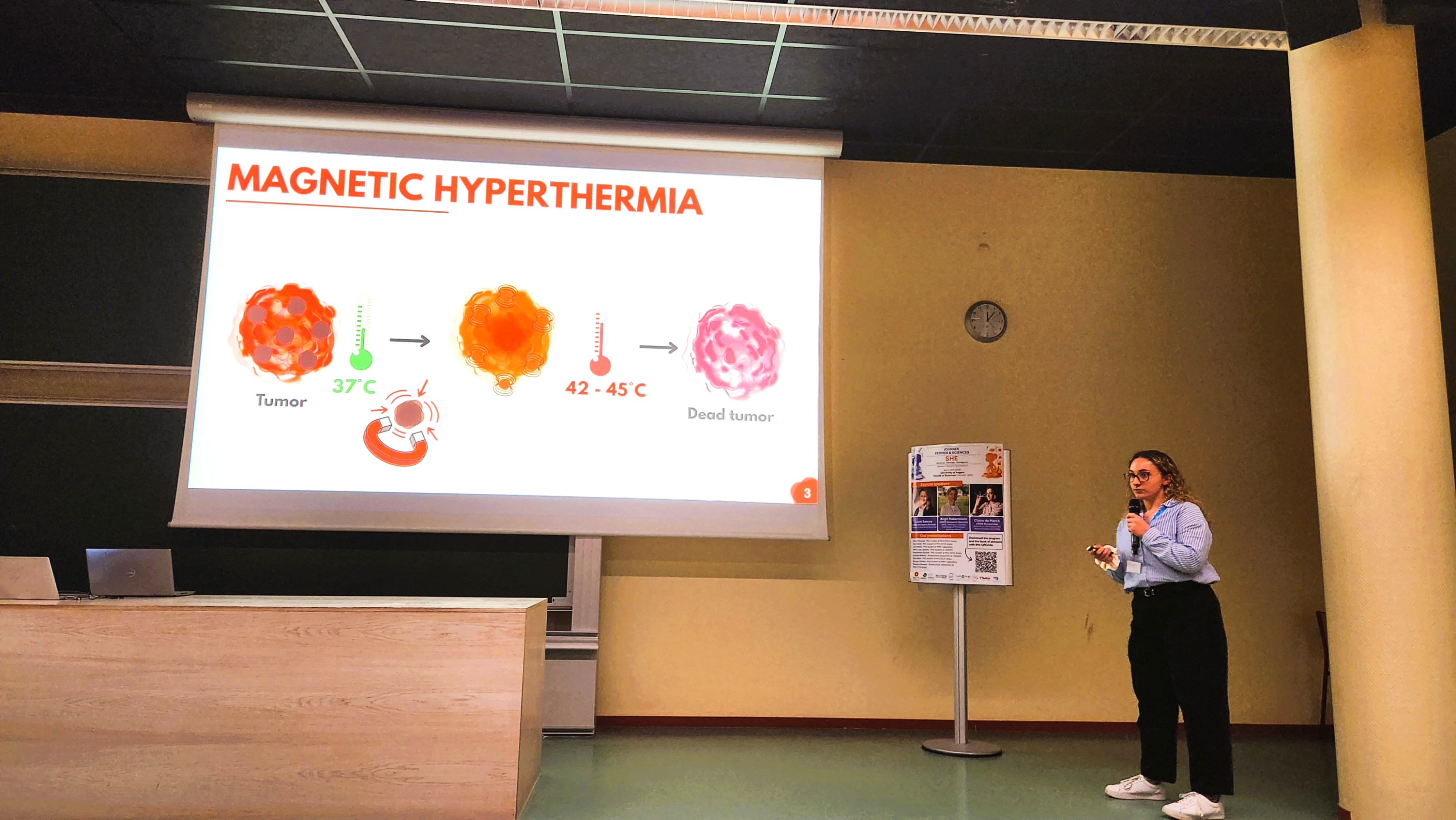 Marie-Léa Lalanne presenting her work at the Women and Science SHE meeting